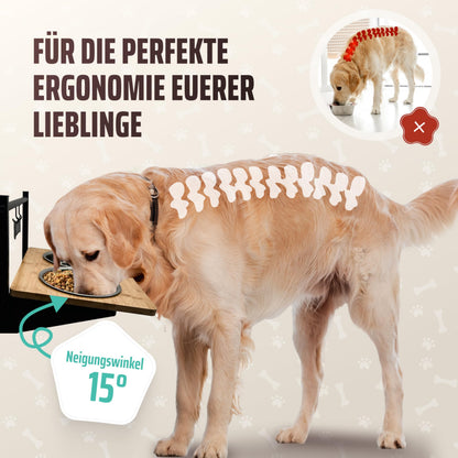 PetVita ALLinONE Hundebar – erhöhter Hundenapf, höhenverstellbar