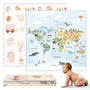 HuBorns Spielmatte Baby faltbar 200x180 cm, wendbar, Weltkarte – gepolsterte Krabbelmatte