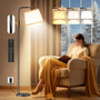 Caromolly Lichttherapielampe Stehlampe 10000 Lux - Fernbedienung. Weiße, rechteckige Stehlampe zur Lichttherapie bei Depressionen.