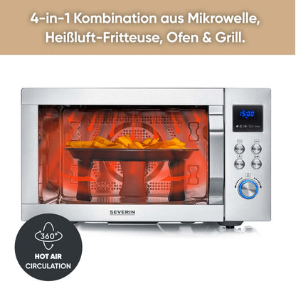 SEVERIN Crispy Wave 4-in-1 Mikrowelle – 25L Silber MW 7982