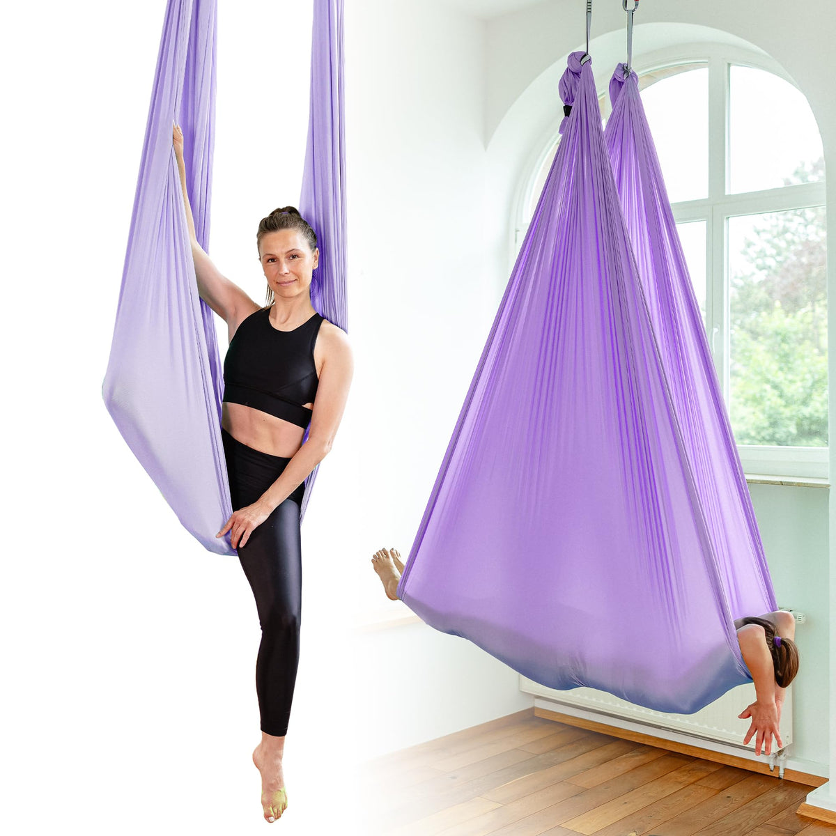 Yosana Hängematte Komplettset Nylon 5m x 2.6m - TÜV geprüft. Robuste Nylonliege zum entspannten Schlafen im Freien.