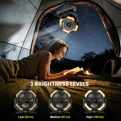 Ateroll Camping Ventilator mit Sprühnebel, 20000 mAh Akku und LED