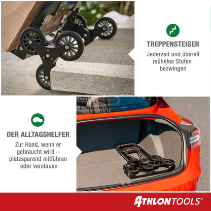 ATHLON TOOLS Treppen-Sackkarre klappbar, Aluminium, TÜV GS-geprüft