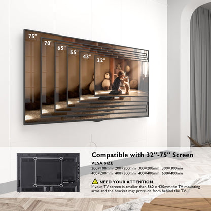 BONTEC TV Wandhalterung CT139M, Gelenkarm 1040 mm, 32-75 Zoll