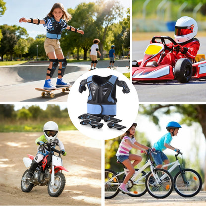 yeesport Kinder Protektoren Set mit Brustpanzer, schwarz