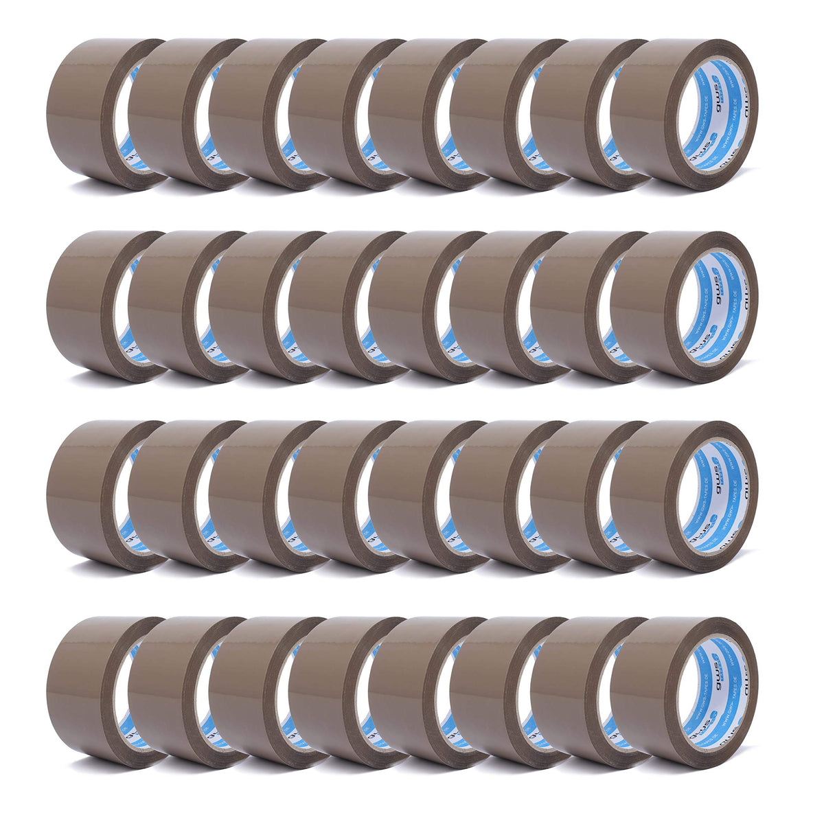 gws Paketklebeband 36 Rollen braun, geräuscharm, 66 m x 50 mm zum Verpacken von Paketen