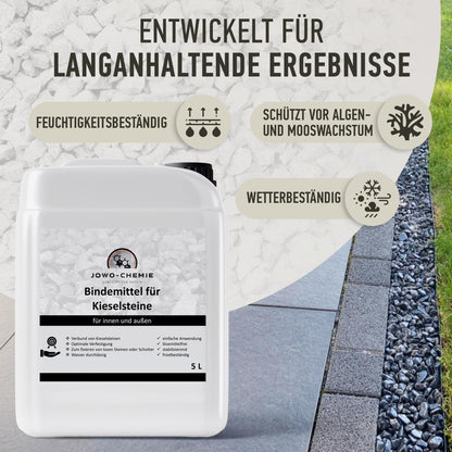 JOWO-CHEMIE Kiesbinder 10 L – Kiesverfestiger für Kies und Schotter