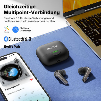 EarFun Air Pro 4+ Kopfhörer mit ANC, Hi-Res Audio, Bluetooth 6.0