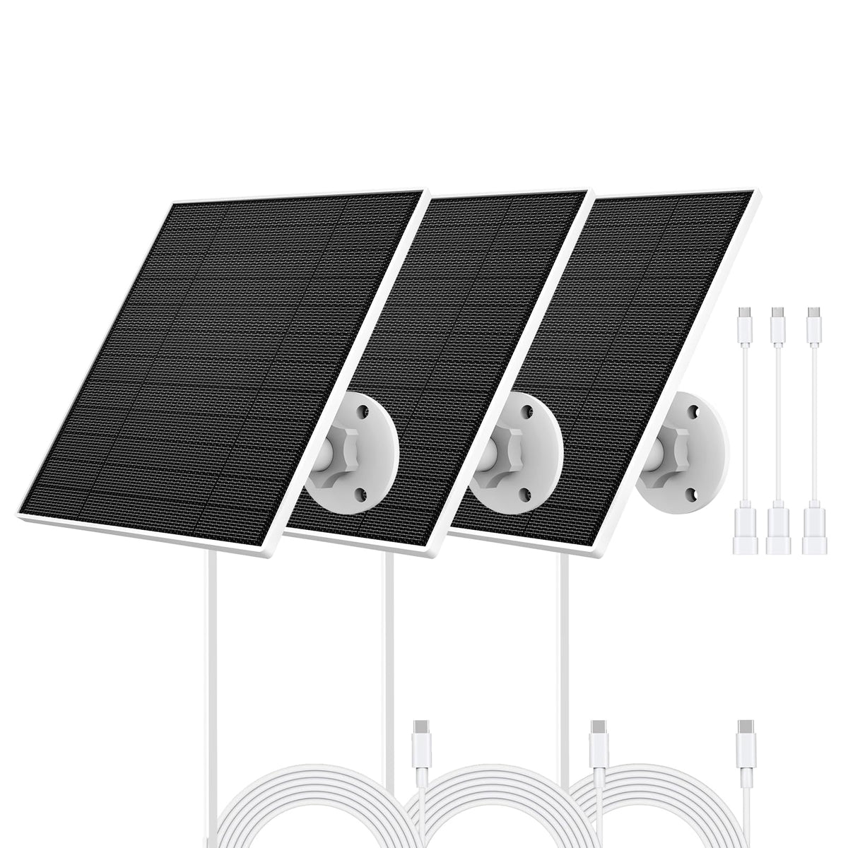 EverExceed Solarpanel für Eufy Kamera, 5W, USB-C, 3er-Pack mit verstellbarer Wandhalterung