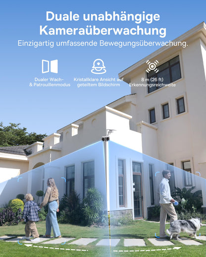 Baseus Security X1 Pro Überwachungskamera aussen, Dual 3K, Solar