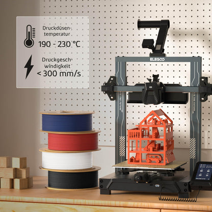 ELEGOO Matte PLA Filament 1.75mm – 4KG Schwarz Weiss Grau Beige
