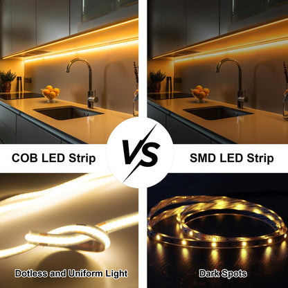 luktix COB LED Streifen 10m warmweiss 3000K dimmbar mit Fernbedienung