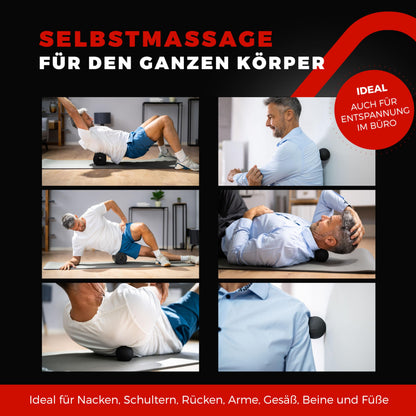 Fas Fit Faszienrolle Set 8-teilig rot – Faszienball und Massageball