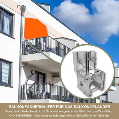 KDR Balkonfächerhalter aus Edelstahl – Klemmhalter ohne Bohren