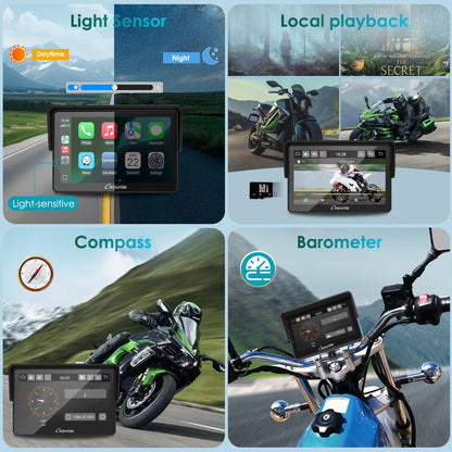 Carpuride W502S Pro Motorrad-Navigationsgerät mit CarPlay, 5 Zoll