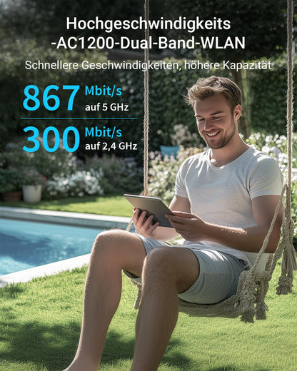 BrosTrend AC1200 Outdoor WLAN AP DualBand Gigabit IP65 PoE