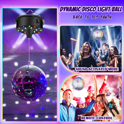 YCCOKJJ Discokugel 15,2 cm mit rotierendem Motor und LED-Beleuchtung