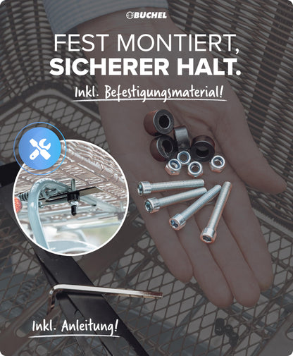 Büchel Fahrradkorb hinten aus Polyrattan mit Befestigungsmaterial