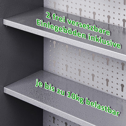 Ondis24 Kurt Werkstatt Hängeschrank abschliessbar - Grau Schwarz 120 cm
