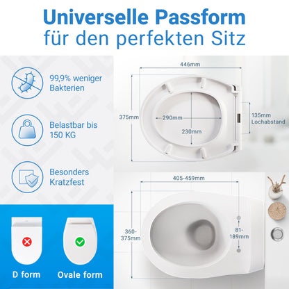 LOBENSWERK WC-Sitz mit Absenkautomatik, antibakteriell, Duroplast