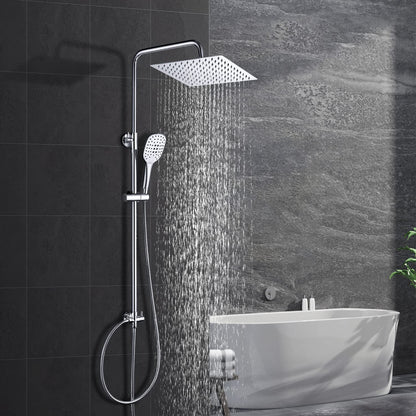 Görbach Edelstahl Duschsystem SJ-E3030CP Regendusche - Chrom. Verchromtes Edelstahl-Duschsystem mit großem Regenduschkopf für sanftes Duschen.