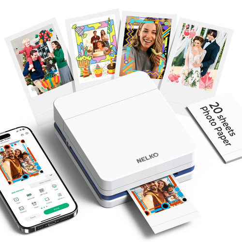 Nelko PP01 Mini Fotodrucker, Bluetooth, für iOS und Android, weiss