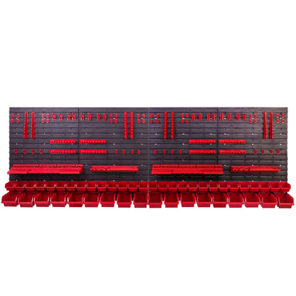 Werkstatt Lagersystem Wandregal 230x78 cm mit 46 Stapelboxen