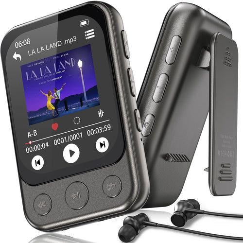 ODEJOI X90 MP3-Player Bluetooth 5.3, 64 GB, Touchscreen & Lautsprecher mit Clip