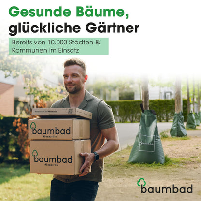 baumbad Bewässerungsbeutel 75 Liter 5er-Set, UV-beständig, Grün