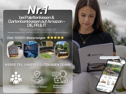 Gutekissen Palettenkissen Sitzkissen 120x60, gesteppt, Anthrazit