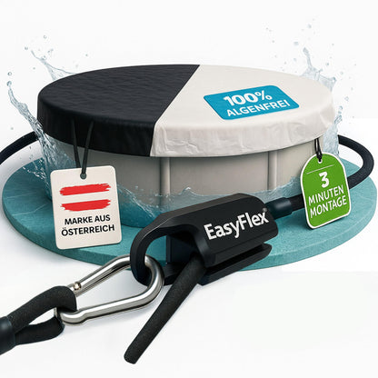 Folienkönig® Solar-Poolabdeckung EasyFlex – 6x6m für ø420-520cm: Runde, blaue Noppenfolie. Heizt solar u. senkt Verdunstung.