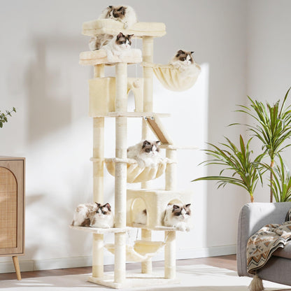 Heybly HCT034M Kratzbaum – 180 cm Beige Katzenturm