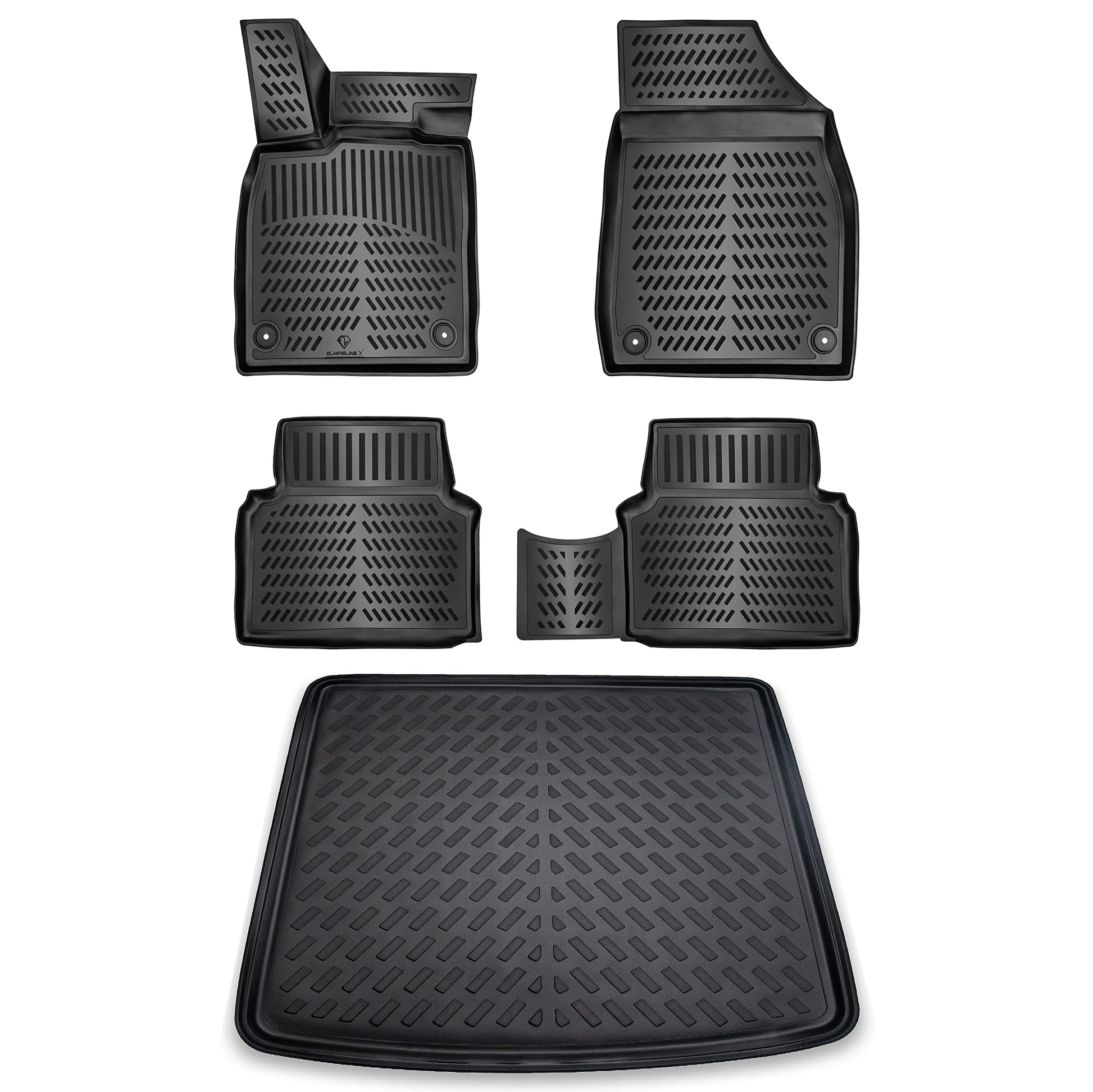 ELMASLINE 3D Matten Set Skoda Enyaq iV (oberer Ladeboden), schwarz, passgenau. Schützt den oberen Ladeboden vor Schmutz & Abnutzung.