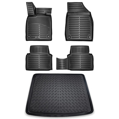 ELMASLINE 3D Matten Set Skoda Enyaq iV (oberer Ladeboden), schwarz, passgenau. Schützt den oberen Ladeboden vor Schmutz & Abnutzung.