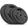 Hop-Sport Gusseisen Hantelscheiben Set 30kg - 31mm Loch. Dunkle Gusseisenscheiben für Krafttraining zum Erhöhen des Hantelgewichts.
