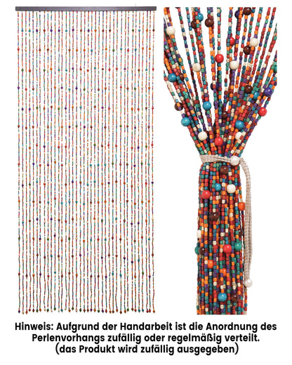 Ezcasch Perlenvorhang aus Bambus, Türvorhang 90x200 cm, 38 Stränge
