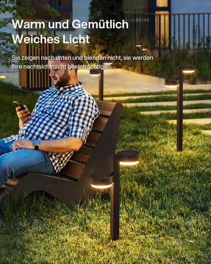 GEARLITE Solarleuchten für Aussen, 4er-Set, warmweiss, IP65