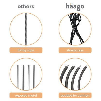 HAAGO Nestschaukel 110 cm, wetterfeste Tellerschaukel bis 180 kg