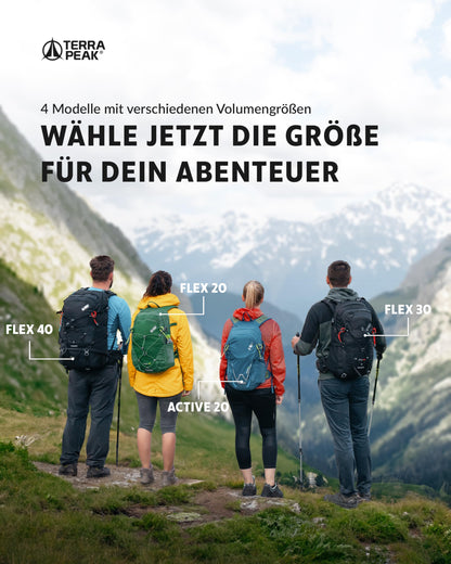 Terra Peak FLEX 20 Wanderrucksack 20L schwarz wasserabweisend