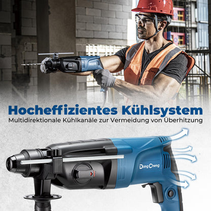 DongCheng Bohrhammer 800 W, SDS-plus, 2,8 J Schlagenergie, 4-in-1