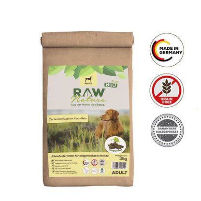 RAW Nature Kaltgepresstes Hundefutter Adult Huhn 12kg