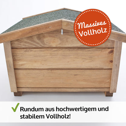 Hecht zooprinz Igelhaus aus Massivholz, winterfest, mit Boden und Dach