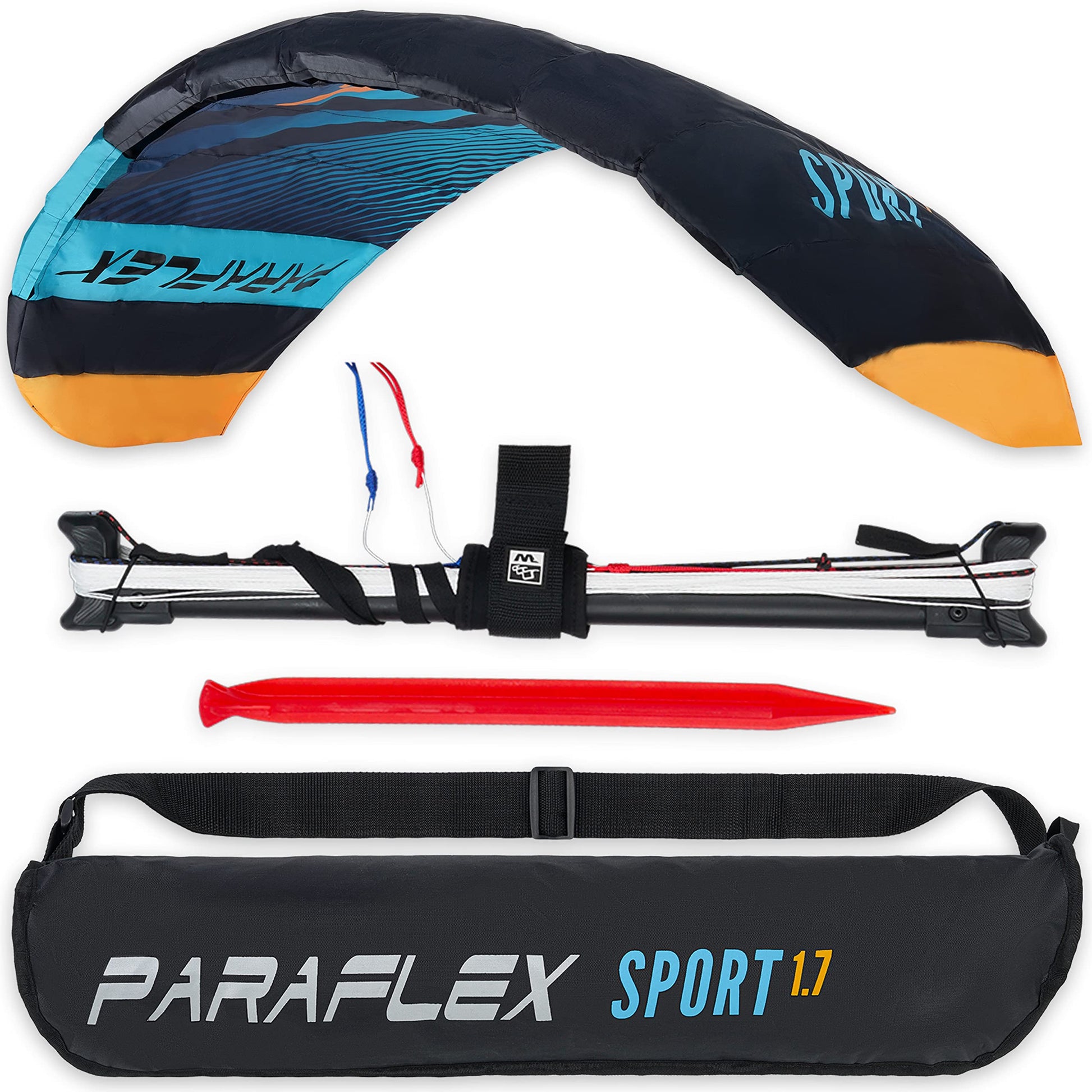 Wolkenstürmer® Paraflex Sport 1.7 2-Leiner Lenkmatte. Türkise, profilierte Lenkmatte für dynamischen Lenksport.
