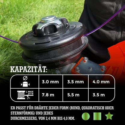 LERAVA Fadenkopf für Motorsense M10x1.25, Tap & Go, Stahlknauf