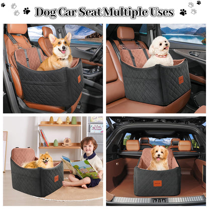 INDYBUD Hunde Autositz Sitzerhöhung – Mittel Schwarz Braun