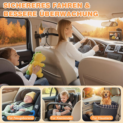 Zacro Baby Kamera Auto 1080P, Rücksitzspiegel mit Nachtsicht, USB-C