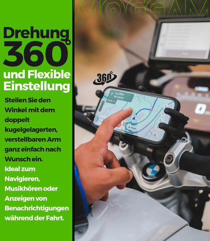 MOGGAM Trail Lock Motorrad-Handyhalterung mit Antivibration