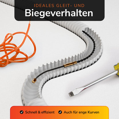CAPRITOOL Kabeleinziehhilfe 50 m – Einziehfeder mit 5 Adaptern