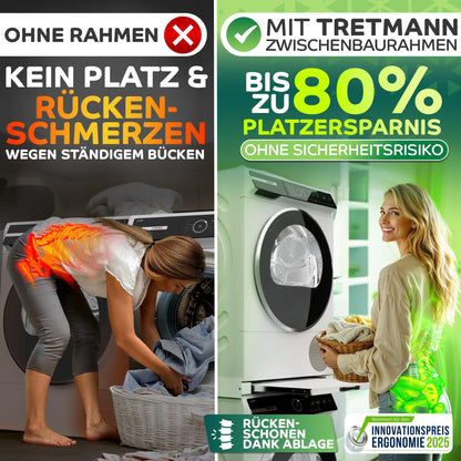 Tretmann Zwischenbaurahmen Universal aus Stahl mit Ausziehplatte