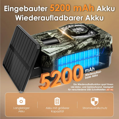 MAXDONE PH970S Wildkamera WLAN mit Solar, 4K 64MP und Nachtsicht
